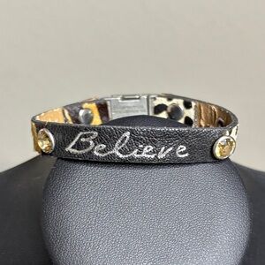 Good Work(s) Make A Difference Silver Bar "Believe" Bracelet